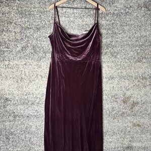 Taylor Dress Womens 16 Wine Tasting Velvet Cowl Neck Maxi Formal Gown 2991M